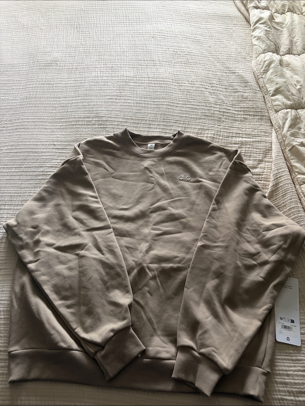 Alo Accolade Crew Neck Pullover size M color gravel